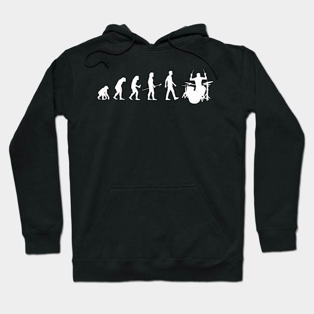 Evolution Man Drums Drummer Gift Drumming Hoodie by TheTeeBee